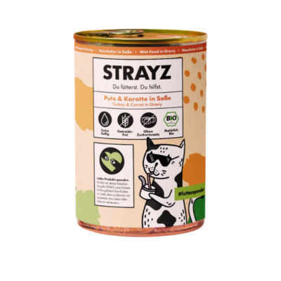 STRAYZ - Pavo puro Bio en salsa 6x400g