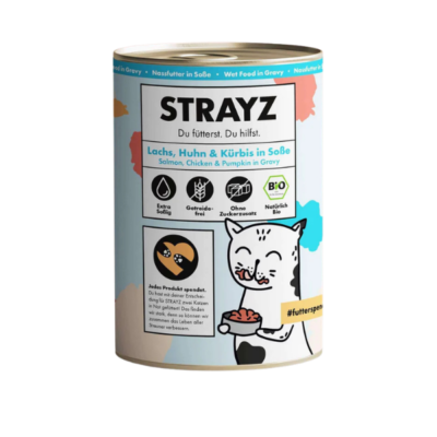 STRAYZ - Salmón & Pollo Bio en salsa 6x400g
