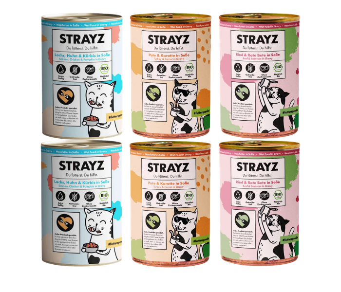 Strayz comida húmeda bio en salsa - pack de prueba