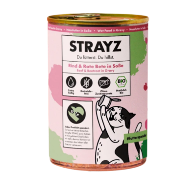 STRAYZ - Vacuno puro Bio en salsa 6x400g
